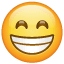 Emoji que sonríe feliz U+1F601