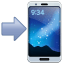 Emoji de un teléfono móvil con una flecha