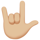 gesto de te quiero: tono de piel claro medio