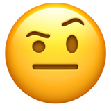 Emoticono con la ceja levantada