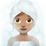 mujer en una sauna: tono de piel medio