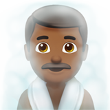 hombre en una sauna: tono de piel oscuro medio