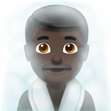 hombre en una sauna: tono de piel oscuro