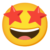Cara sonriendo con estrellas - Noto Color Emoji