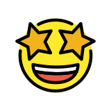 Cara sonriendo con estrellas - OpenMoji