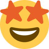 Cara sonriendo con estrellas - Twitter / X