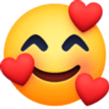 Cara sonriendo con corazones - Facebook