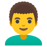 Hombre: pelo rizado - Noto Color Emoji