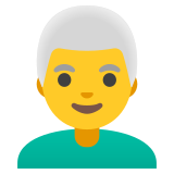 Hombre: pelo blanco - Noto Color Emoji