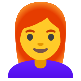 Mujer: pelo pelirrojo - Noto Color Emoji