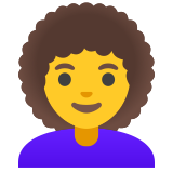 Mujer: pelo rizado - Noto Color Emoji