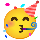 Cara de fiesta - Noto Color Emoji