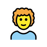 Hombre: pelo rizado - OpenMoji