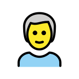 Hombre: pelo blanco - OpenMoji