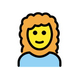 Mujer: pelo rizado - OpenMoji