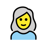 Mujer: pelo blanco - OpenMoji