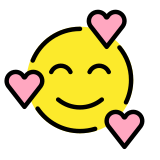 Cara sonriendo con corazones - OpenMoji