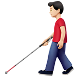 hombre con bastón: tono de piel claro