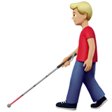 hombre con bastón: tono de piel claro medio