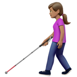 mujer con bastón: tono de piel medio