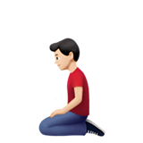 hombre de rodillas: tono de piel claro