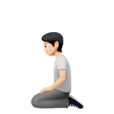 persona de rodillas: tono de piel claro