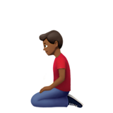 hombre de rodillas: tono de piel oscuro medio