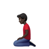 hombre de rodillas: tono de piel oscuro