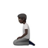 persona de rodillas: tono de piel oscuro