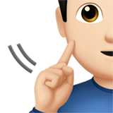 hombre sordo: tono de piel claro