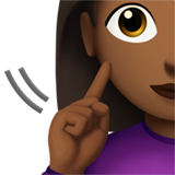 mujer sorda: tono de piel oscuro medio