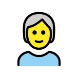 Persona adulta: pelo blanco - OpenMoji