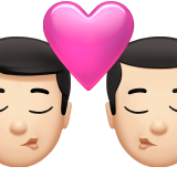 beso: hombre, hombre, tono de piel claro