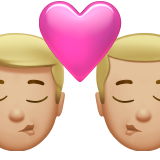 beso: hombre, hombre, tono de piel claro medio