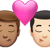 beso: hombre, hombre, tono de piel medio, tono de piel claro
