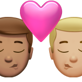 beso: hombre, hombre, tono de piel medio, tono de piel claro medio