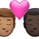 beso: hombre, hombre, tono de piel medio, tono de piel oscuro
