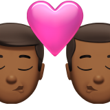 beso: hombre, hombre, tono de piel oscuro medio