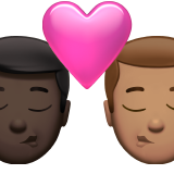 beso: hombre, hombre, tono de piel oscuro, tono de piel medio