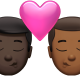 beso: hombre, hombre, tono de piel oscuro, tono de piel oscuro medio