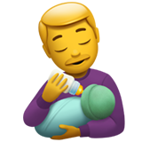 Emoji de hombre que alimenta a un bebé
