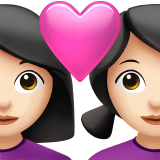 pareja enamorada: mujer, mujer, tono de piel claro