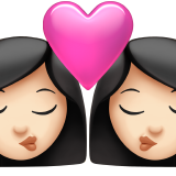 beso: mujer, mujer, tono de piel claro