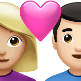 pareja enamorada: mujer, hombre, tono de piel claro medio, tono de piel claro