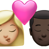 beso: mujer, hombre, tono de piel claro medio, tono de piel oscuro