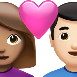 pareja enamorada: mujer, hombre, tono de piel medio, tono de piel claro