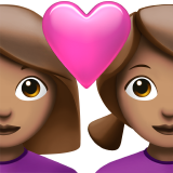 pareja enamorada: mujer, mujer, tono de piel medio