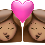 beso: mujer, mujer, tono de piel medio