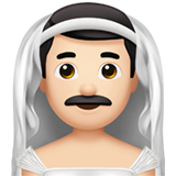 hombre con velo: tono de piel claro