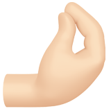 dedos juntos apuntando hacia arriba: tono de piel claro